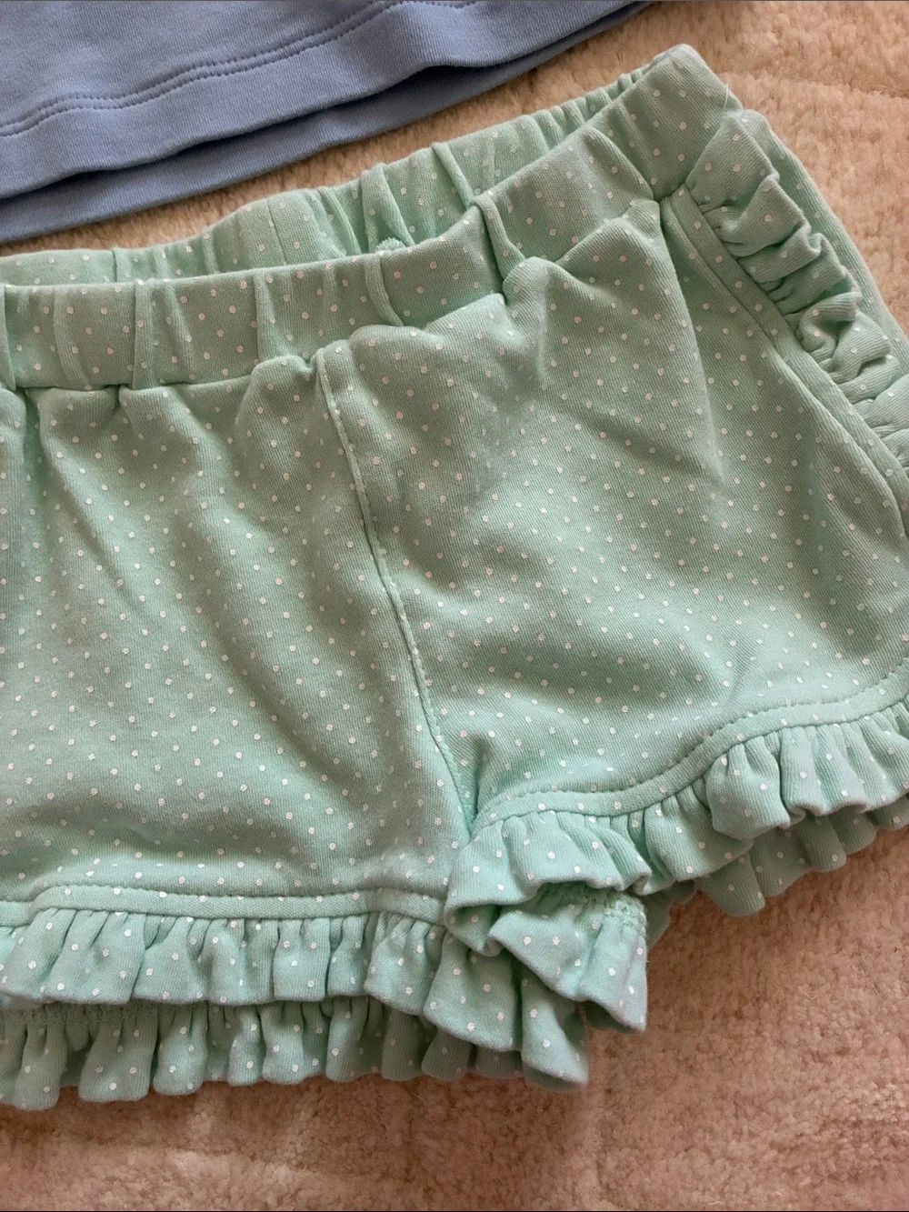 Luigi Kids Mermaid Top & Mint Green Ruffle Shorts Set